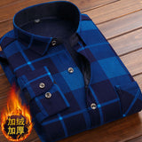 Xituodai Autumn Winter Thick Velvet Dress Shirt For Men Casual Long Sleeve Warm Fleece Lining Shirts Fashion Soft Flannel Plus Size 5XL