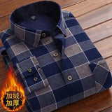 Xituodai Autumn Winter Thick Velvet Dress Shirt For Men Casual Long Sleeve Warm Fleece Lining Shirts Fashion Soft Flannel Plus Size 5XL