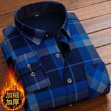 Xituodai Autumn Winter Thick Velvet Dress Shirt For Men Casual Long Sleeve Warm Fleece Lining Shirts Fashion Soft Flannel Plus Size 5XL