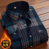 Xituodai Autumn Winter Thick Velvet Dress Shirt For Men Casual Long Sleeve Warm Fleece Lining Shirts Fashion Soft Flannel Plus Size 5XL