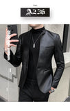 Xituodai 2022 Brand clothing Fashion Men&#39;s High quality Casual leather jacket Male slim fit business leather Suit coats/Man Blazers