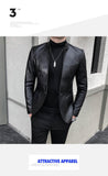 Xituodai 2022 Brand clothing Fashion Men&#39;s High quality Casual leather jacket Male slim fit business leather Suit coats/Man Blazers