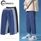 Xituodai Men Jeans Pants 2022 Spring New Hip Hop Streetwear Straight Wide Legs Pants Men Korean Harajuku Fashion Casual Jeans Pants Men