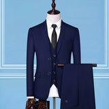 Xituodai Formal Business Wedding 3 Pieces Suit Set / Male 2022 Blazers Jacket Pants Vest Trousers Dress Waistcoat