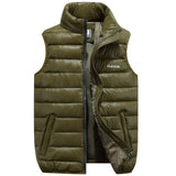 Xituodai Winter Men&#39;s Sleeveless Jacket Big Sizes Black Vest Autumn Casual Warm Thick Coats Male Cotton-Padded Fashion Men Waistcoat Vest
