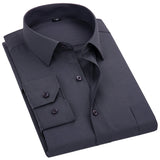 Xituodai 2022 New Men&#39;s Dress Shirt Solid Color Plus Size 8XL Black White Blue Gray Chemise Homme Male Business Casual Long Sleeved Shirt