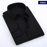 Xituodai 2022 New Men&#39;s Dress Shirt Solid Color Plus Size 8XL Black White Blue Gray Chemise Homme Male Business Casual Long Sleeved Shirt