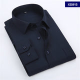 Xituodai 2022 New Men&#39;s Dress Shirt Solid Color Plus Size 8XL Black White Blue Gray Chemise Homme Male Business Casual Long Sleeved Shirt