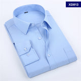 Xituodai 2022 New Men&#39;s Dress Shirt Solid Color Plus Size 8XL Black White Blue Gray Chemise Homme Male Business Casual Long Sleeved Shirt