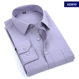 Xituodai 2022 New Men&#39;s Dress Shirt Solid Color Plus Size 8XL Black White Blue Gray Chemise Homme Male Business Casual Long Sleeved Shirt