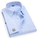 Xituodai Men French Cuff Dress Shirt New White Long Sleeve Casual Buttons Shirt Male Brand Shirts Regular Fit Cufflinks Included 6XL