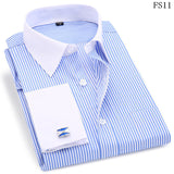 Xituodai Men French Cuff Dress Shirt New White Long Sleeve Casual Buttons Shirt Male Brand Shirts Regular Fit Cufflinks Included 6XL