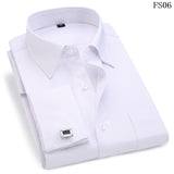 Xituodai Men French Cuff Dress Shirt New White Long Sleeve Casual Buttons Shirt Male Brand Shirts Regular Fit Cufflinks Included 6XL