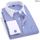 Xituodai Men French Cuff Dress Shirt New White Long Sleeve Casual Buttons Shirt Male Brand Shirts Regular Fit Cufflinks Included 6XL