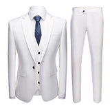 Xituodai 19 Color / 2022 Fashion Men&#39;s Casual Business Suit 3 Pieces Set / Male Two Button Blazers Trousers Pants Vest Waistcoat