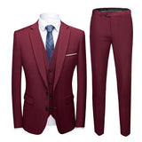 Xituodai 19 Color / 2022 Fashion Men&#39;s Casual Business Suit 3 Pieces Set / Male Two Button Blazers Trousers Pants Vest Waistcoat