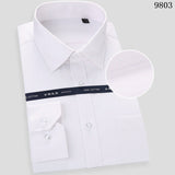 Xituodai High Quality Non-ironing Men Dress Long Sleeve Shirt 2022 New Solid Male Plus Size Regular Fit Stripe Business Shirt White Blue