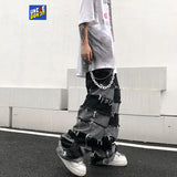 Xituodai Tassel Pants Men&#39;s Fashion Brand Pendant Wide Leg Hip Hop Lazy Wind Jeans Couple&#39;s Pants Loose jeans men