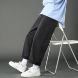 Xituodai 2022 New Street Casual Loose Jeans Men&#39;s Korean Fashion Loose Straight Wide Leg Pants Couple Casual Pants Black Blue Light Blue