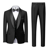 Xituodai Men Mariage Color Block Collar Suits Jacket Trousers Waistcoat Male Business Casual Wedding Blazers Coat Vest Pants 3 Pieces Set