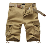 Xituodai 2022 Summer Men&#39;s Baggy Multi Pocket Military Cargo Shorts Male Cotton Khaki Mens Tactical Shorts Short Pants 29-44 No Belt