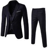 Xituodai Men &#39;s 3 Pieces Black Elegant Suits With Slim Pants Brand Fit Single Button Party Formal Business Male Set Dress Suit