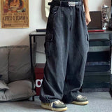 Xituodai Baggy Jeans Trousers Male Denim Pants Black Wide Leg Pants Men&#39;s Jeans Loose Baggy Casual Korean Streetwear Cargo Jeans