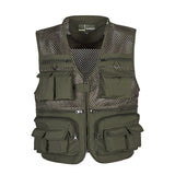 Xituodai Men&#39;s Vest Tactical Webbed Gear Coat Summer Photographer Waistcoat Tool Many Pocket Mesh Work Sleeveless Jacket Male