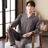 Xituodai Spring autumn 100%Cotton Pajamas Sets For Men Plaid Sleepwear Suit Casual Home Clothes Pijamas Hombre Loungewear Plus Size 4XL