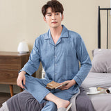 Xituodai Spring autumn 100%Cotton Pajamas Sets For Men Plaid Sleepwear Suit Casual Home Clothes Pijamas Hombre Loungewear Plus Size 4XL