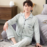 Xituodai Spring autumn 100%Cotton Pajamas Sets For Men Plaid Sleepwear Suit Casual Home Clothes Pijamas Hombre Loungewear Plus Size 4XL