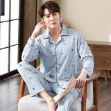 Xituodai Spring autumn 100%Cotton Pajamas Sets For Men Plaid Sleepwear Suit Casual Home Clothes Pijamas Hombre Loungewear Plus Size 4XL