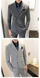 Xituodai Men Double Breasted Two Piece Suit Coat Set Slim Fashion New Business Casual Jacket British Style Wedding Dress Blazers Pants