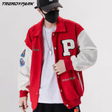 Xituodai Baseball Jackets for Men Applique Embroidery Leather Seeve Men&#39;s Clothing 2022 Streetwear Casual Varsity Bomber Jacket Men Coat