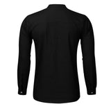 Xituodai Fashion Men&#39;s Casual Shirt Simple O-Neck Button Solid Beach Shirt Male Long Sleeve Top Blouse 2022 New chemise homme