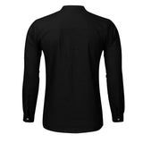 Xituodai Fashion Men&#39;s Casual Shirt Simple O-Neck Button Solid Beach Shirt Male Long Sleeve Top Blouse New chemise homme