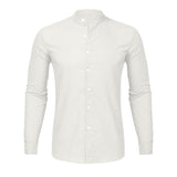 Xituodai Fashion Men&#39;s Casual Shirt Simple O-Neck Button Solid Beach Shirt Male Long Sleeve Top Blouse New chemise homme