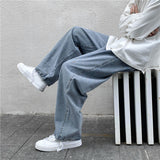 Xituodai Men&#39;s Jeans Fashion Loose Straight New Casual Wide Leg Pants Mans Streetwear Korean Hip Hop Trousers Male