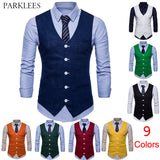 Xituodai Mens Slim Fit Single Breasted Suit Vest 2022 Brand New Formal Dress Business Wedding Vest Waistcoat Men Solid Color Gilet Homme