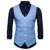 Xituodai Mens Slim Fit Single Breasted Suit Vest 2022 Brand New Formal Dress Business Wedding Vest Waistcoat Men Solid Color Gilet Homme