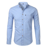 Xituodai Mens Plaid Cotton Casual Slim Fit Long Sleeve Button Down Dress Shirts Fashion Men Work Business Brand Shirt Chemise Homme