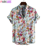 Xituodai Floral Hawaiian Aloha Shirt Men 2022 Summer Short Sleeve Quick Dry Beach Wear Casual Button Down Vacation Clothing Chemise Homme