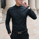 Xituodai Brand 2022 New Men Shirts Business Long Sleeve Stand Collar Cotton Male Shirt Slim Fit Popular Designs Men&#39;s Fahion