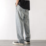 Xituodai Loose Street Style Straight Cargo Pants Jeans Men Fashion Brand Wide Leg Overalls Retro Trend Leisure Youth Denim Baggy