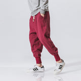 Xituodai 2022 Men Cotton Linen Jogger Trousers Streetwear Casual Man Harem Pants Solid Color Cargo Pants Oversized Men&#39;s Clothing