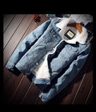 Xituodai Men Jacket and Coat Trendy Warm Fleece Thick Denim Jacket 2022 Winter Mens Jean Jacket Outwear Male Cowboy Plus Size