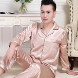 Xituodai Sleep Wear Men Mens Designer Pajamas for Men Nightwear Long Sleeve Sleep Tops Trousers Thin Ice Silk Pajamas Men Sleepwear Set
