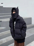 Xituodai 2022 Men Hip Hop Parka Embroidered Skull Jacket Streetwear Little Devil Designer Hood Padded Jacket Coat Harajuku Winter Outwear
