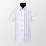 Xituodai Summer Men Shirts Short Sleeve Plaid Shirt Slim Casual Button Up Dress Shirts Men Big Size M-5XL Anti-wrinkle Soft