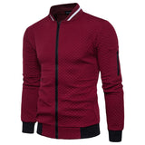 Xituodai Men&#39;s Casual Plaid Cardigan Plush Zip Sweatshirt Stand Collar Jacket Slim Fit Long Sleeve Street Coat Hot Fashion Male Clothes